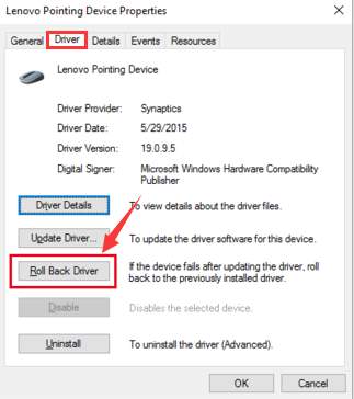 reinstall windows 10 touchpad driver